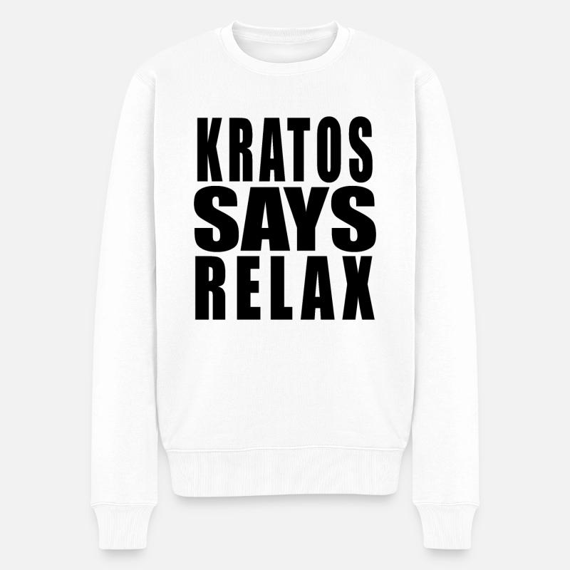Kratos dit se détendre - Pull Premium bio Homme - blanc