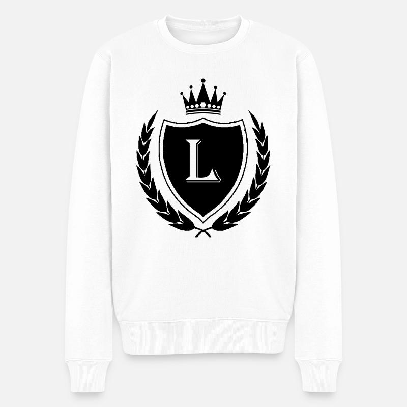 wappen L Krone - Männer Premium Bio Pullover - Weiß