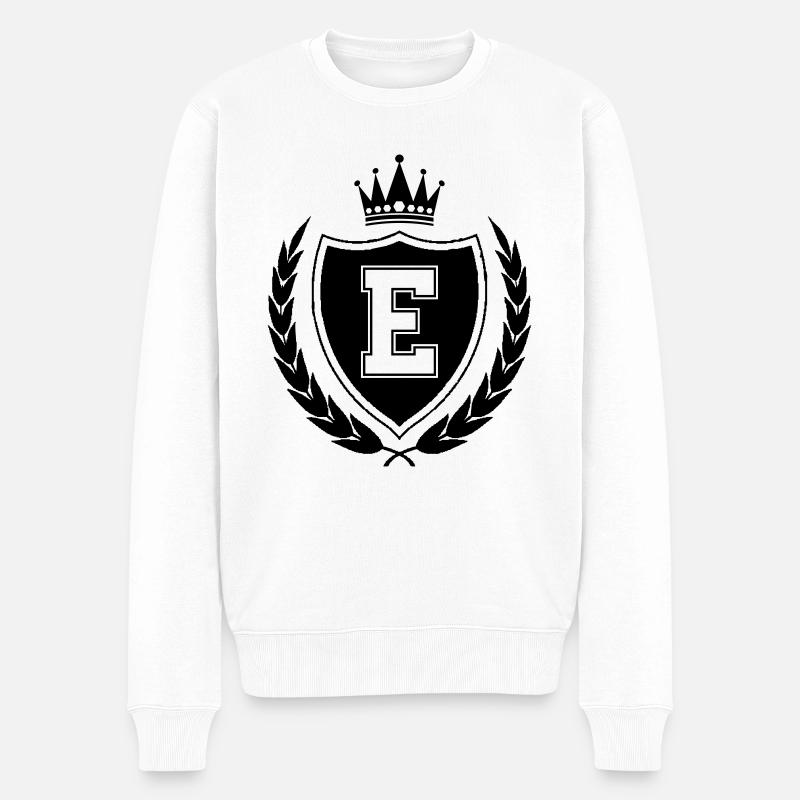 armoiries E couronne - Pull Premium bio Homme - blanc