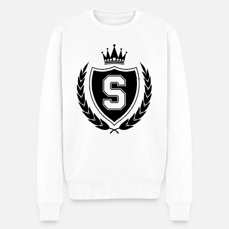 wappen S Krone - Männer Premium Bio Pullover - Weiß