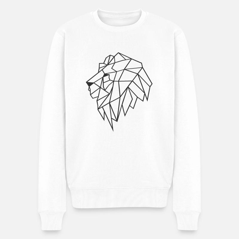 Löwenkopf - Männer Premium Bio Pullover - Weiß