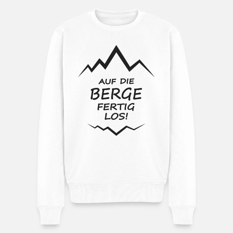 bergwandern auf die berge alpin trekking trailrun - Männer Premium Bio Pullover - Weiß