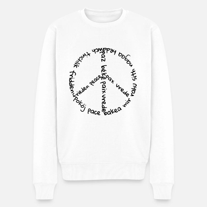 frieden - Männer Premium Bio Pullover - Weiß