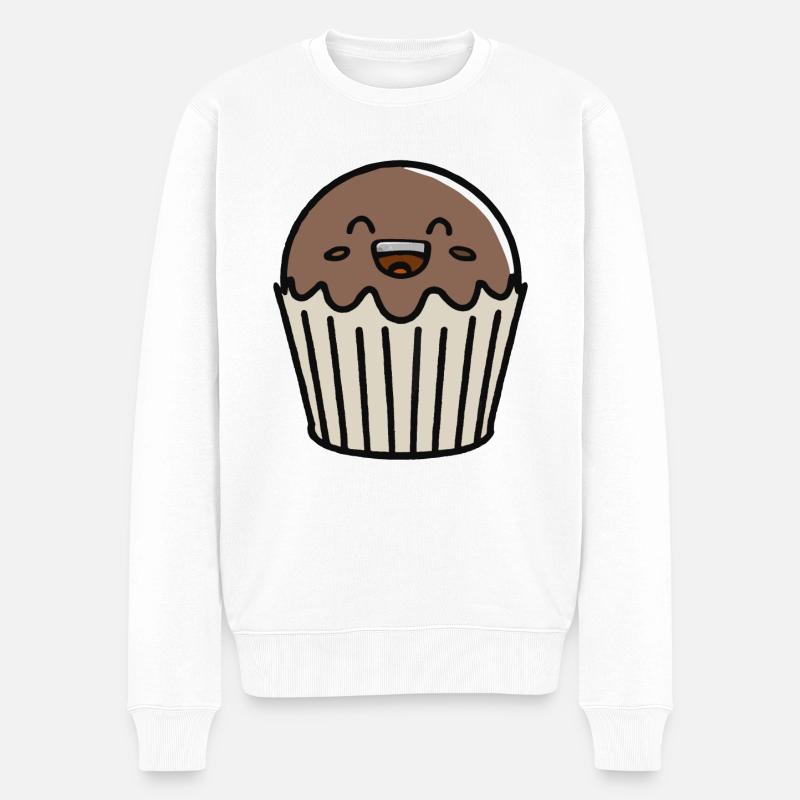 Muffin mignon avec vecteur visage - Pull Premium bio Homme - blanc