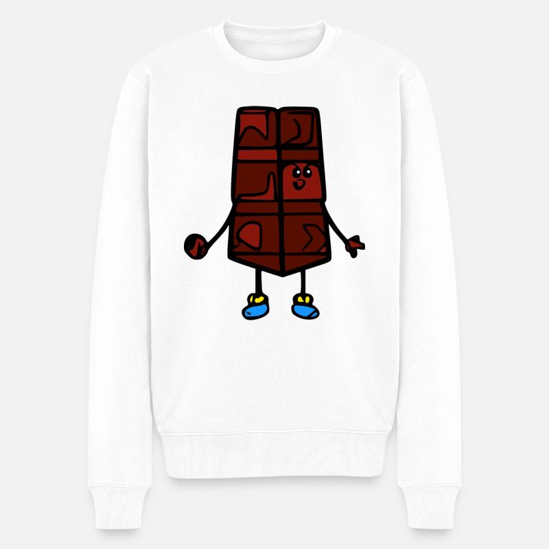 Mr. Schokolade - Männer Premium Bio Pullover - Weiß