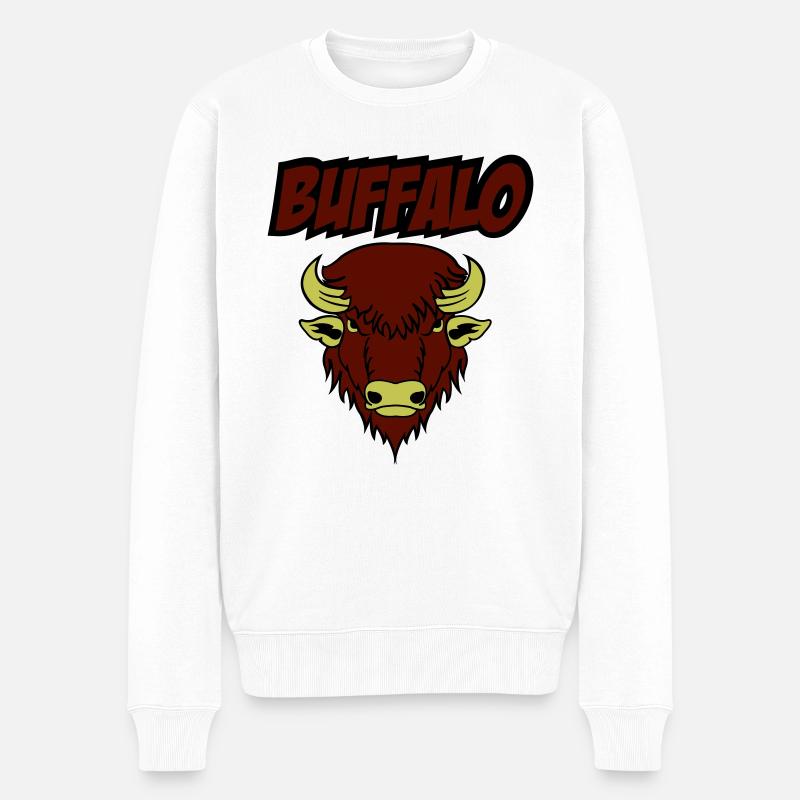 buffle 001 - Pull Premium bio Homme - blanc