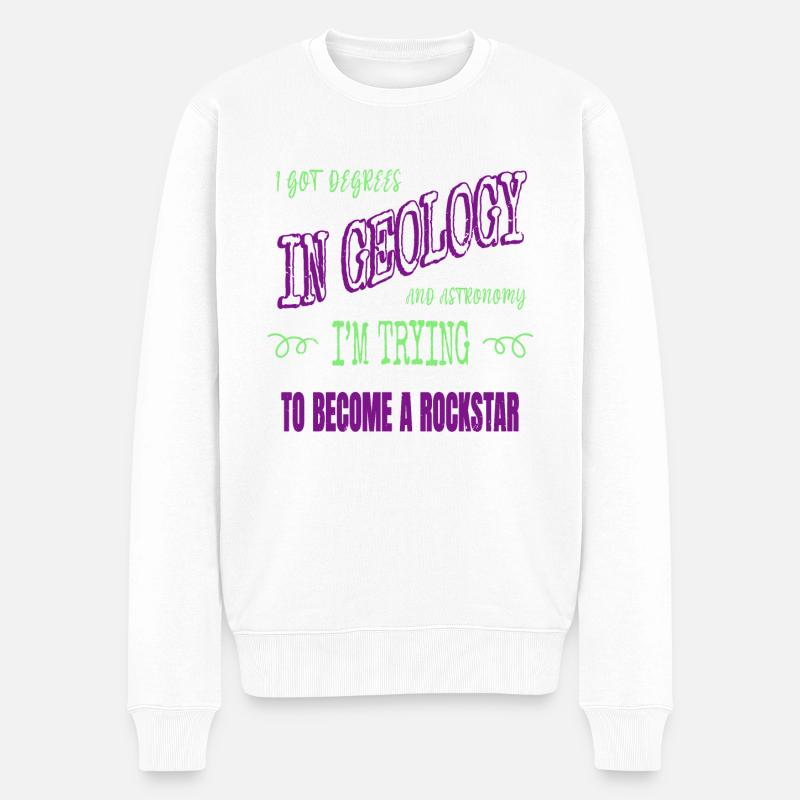 celestial spaceship astrophysics statement gift - Männer Premium Bio Pullover - Weiß