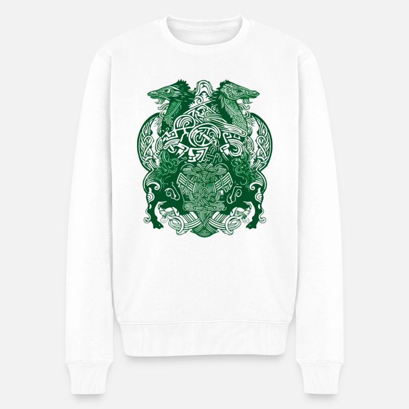 Irische Folklore 3 - Männer Premium Bio Pullover - Weiß