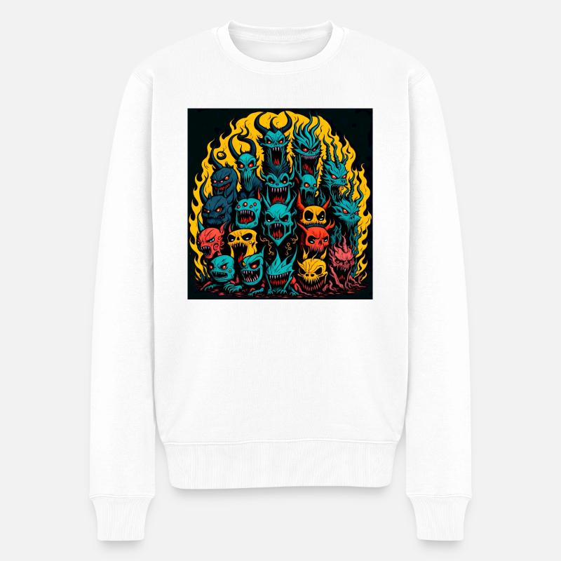 Monster - Männer Premium Bio Pullover - Weiß