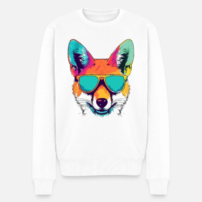 Hector le coyote - Pull Premium bio Homme - blanc