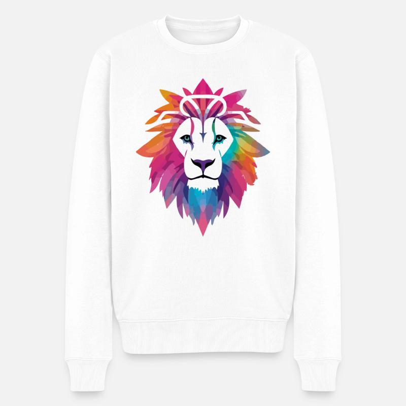 Lou le lion - Pull Premium bio Homme - blanc