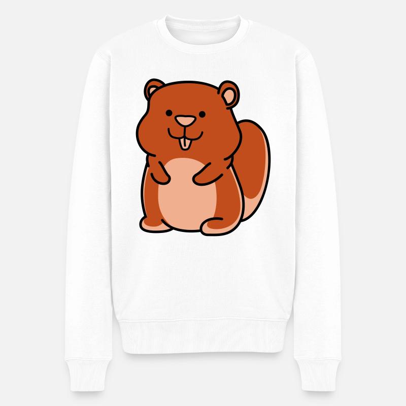 hamster - Männer Premium Bio Pullover - Weiß