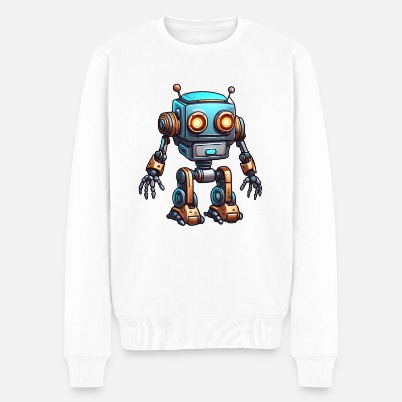Roboter / Maschine / KI / Technology / Mechanik - Männer Premium Bio Pullover - Weiß