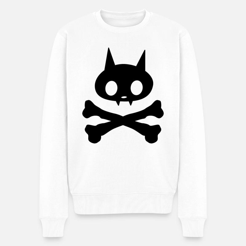 Chat squelette - Pull Premium bio Homme - blanc