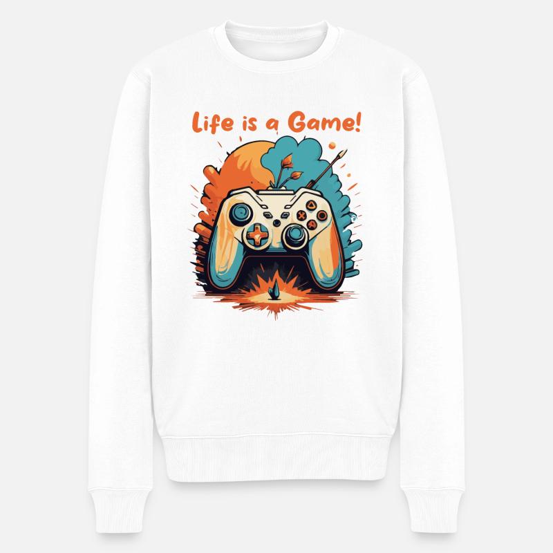La vie est un jeu - Pull Premium bio Homme - blanc
