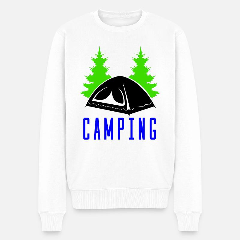 camping - Männer Premium Bio Pullover - Weiß