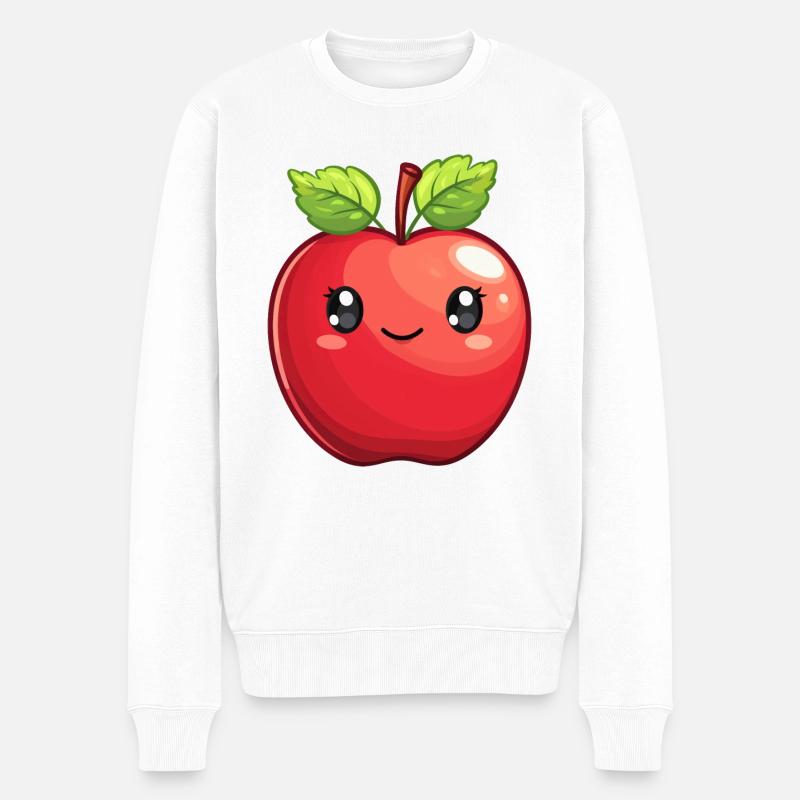 Apfel Kinder Sujet - Männer Premium Bio Pullover - Weiß