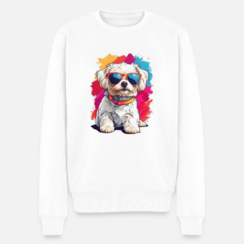 Shih Tzu - Männer Premium Bio Pullover - Weiß