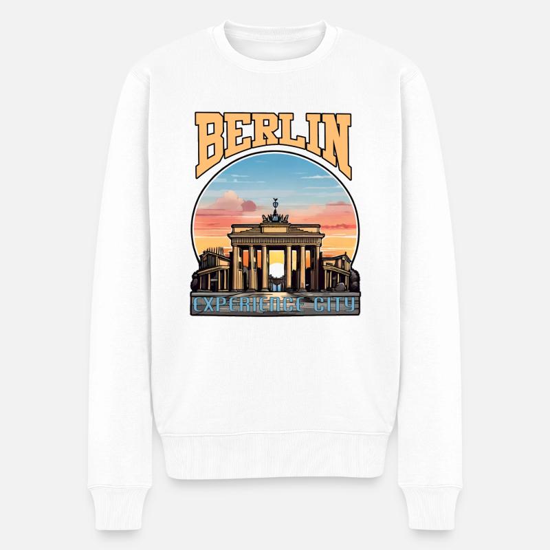 Berlin Erlebnis Stadt - Männer Premium Bio Pullover - Weiß