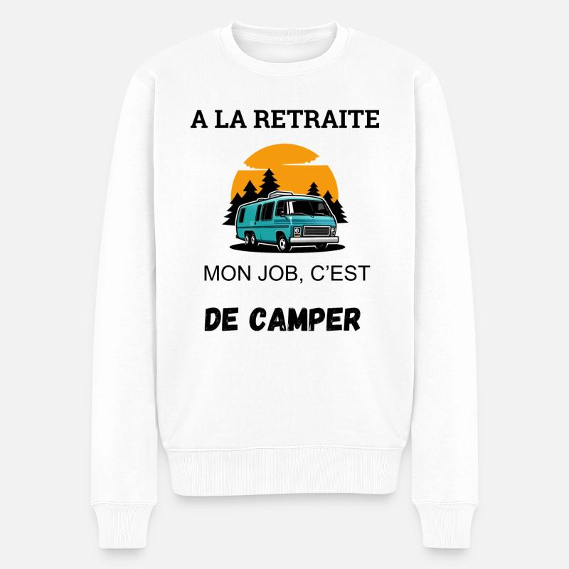 Camping Humor Retreat - Männer Premium Bio Pullover - Weiß