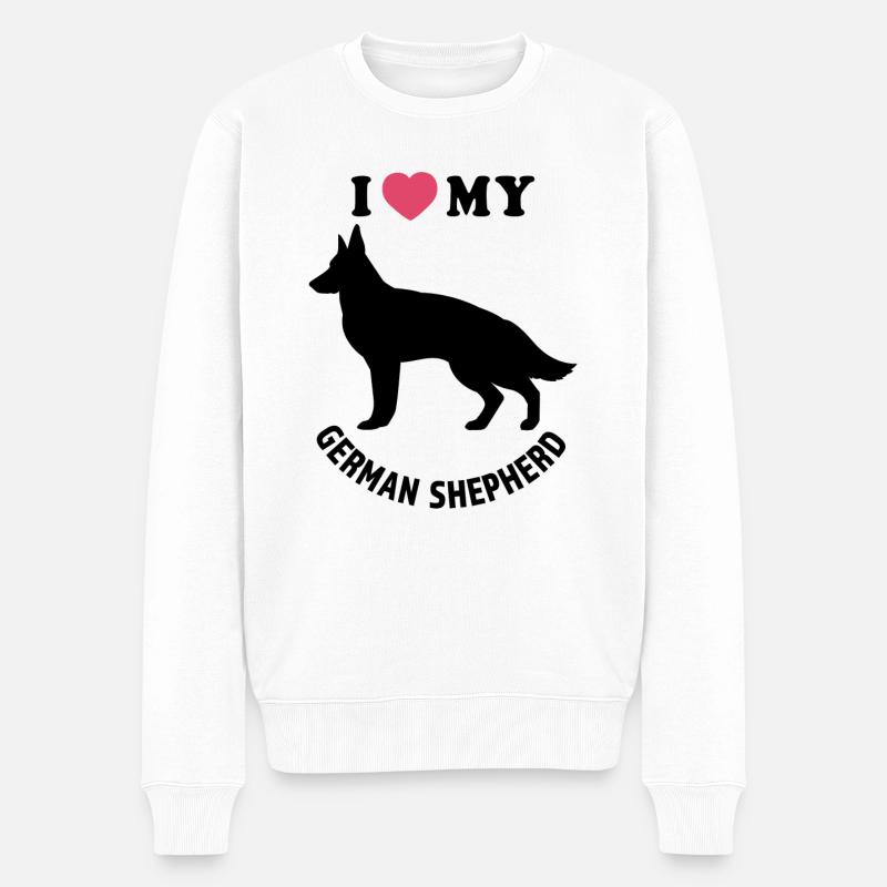 J’aime mon berger allemand - Pull Premium bio Homme - blanc