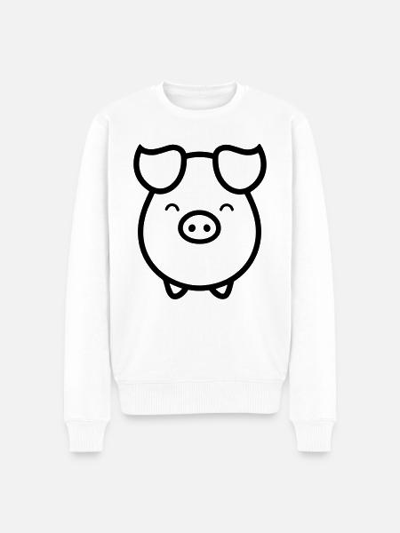 Schwein - Männer Premium Bio Pullover - Weiß