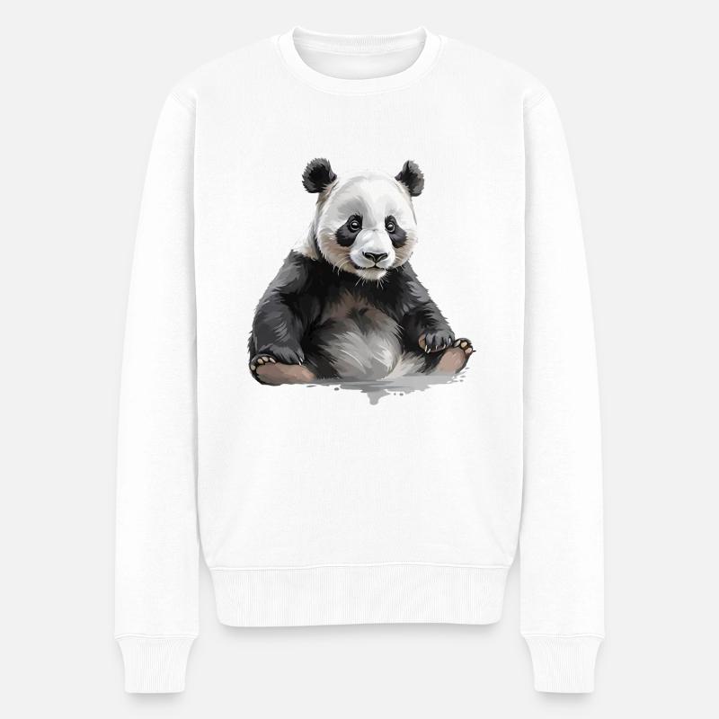 panda ou panda geant - Pull Premium bio Homme - blanc