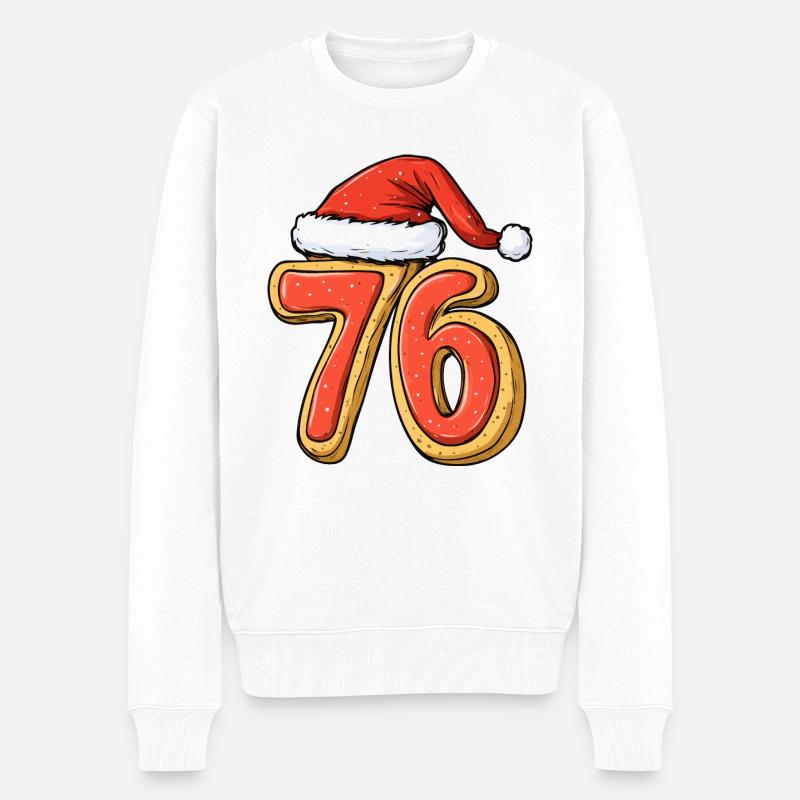 Biscuit de Noël 76 chiffres - Pull Premium bio Homme - blanc
