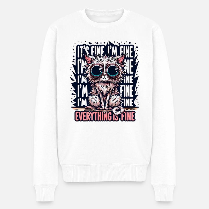 Good kitty's Bad Day - Männer Premium Bio Pullover - Weiß