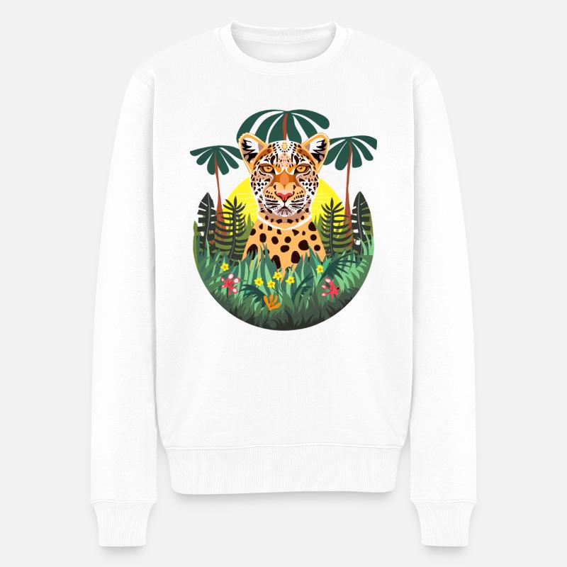 leopard - Pull Premium bio Homme - blanc