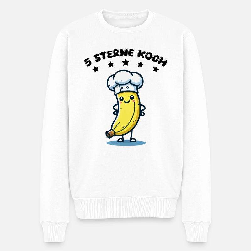 banane comic koch sterne - Männer Premium Bio Pullover - Weiß
