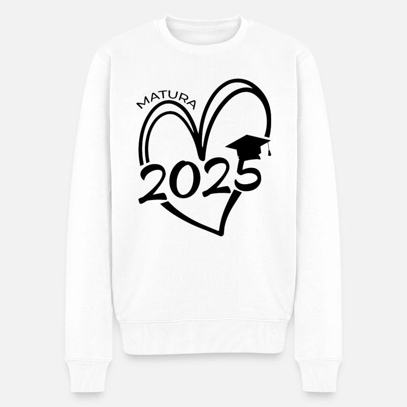 Matura Herz 2025 - Männer Premium Bio Pullover - Weiß
