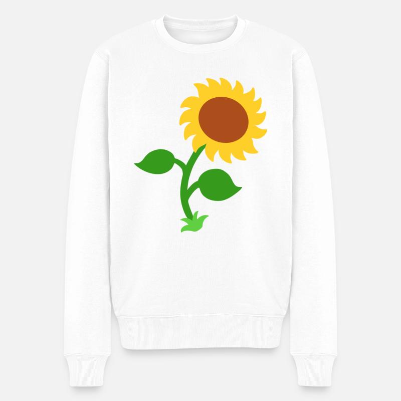 Sonnenblume - Männer Premium Bio Pullover - Weiß