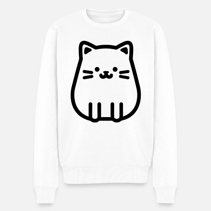 chaton - Pull Premium bio Homme - blanc