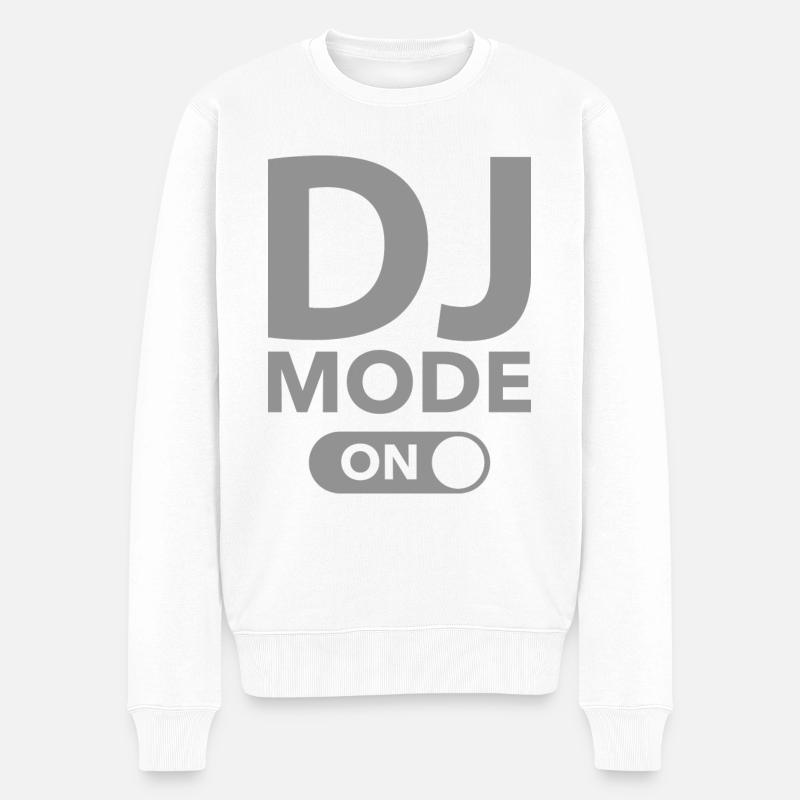 DJ-Modus ein - Männer Premium Bio Pullover - Weiß