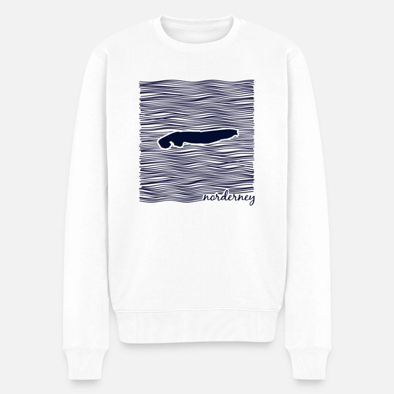 Norderney, Ostfriesische Inseln, Nordsee - Männer Premium Bio Pullover - Weiß