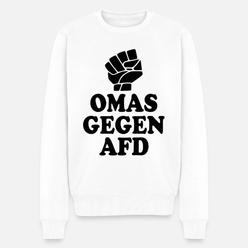 Omas gegen afd - Männer Premium Bio Pullover - Weiß