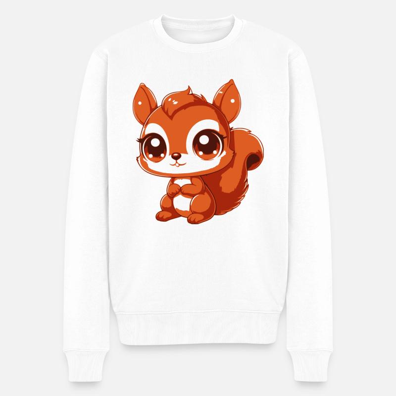 Baby-Eichhörnchen - Männer Premium Bio Pullover - Weiß