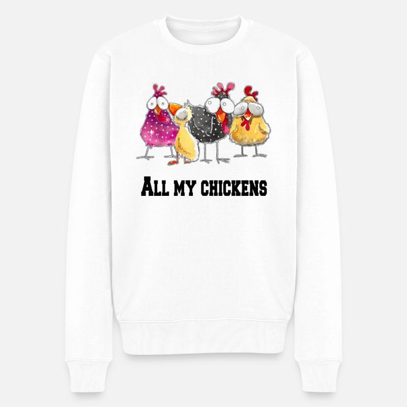 All my chickens - Männer Premium Bio Pullover - Weiß