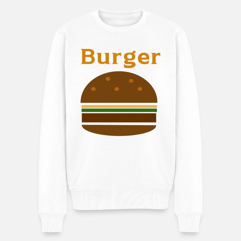 Burger - Männer Premium Bio Pullover - Weiß