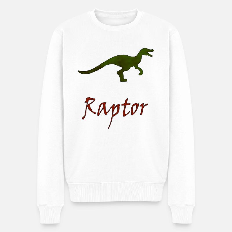 Raptor - Männer Premium Bio Pullover - Weiß