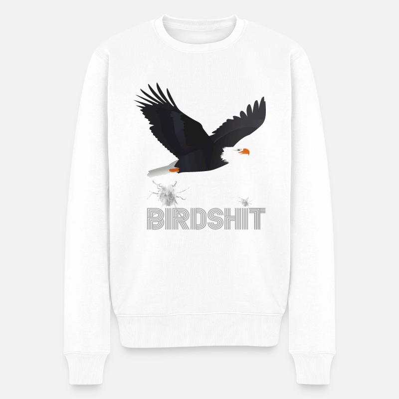 BIRDSHIT EAGLE - FARBE - Männer Premium Bio Pullover - Weiß