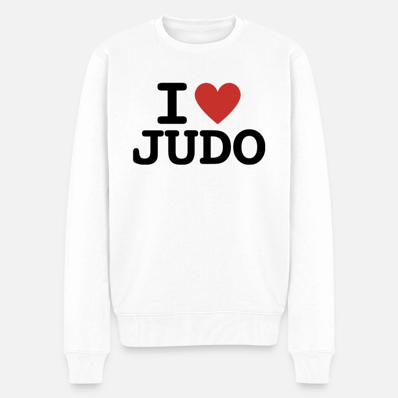 I LOVE JUDO - Pull Premium bio Homme - blanc