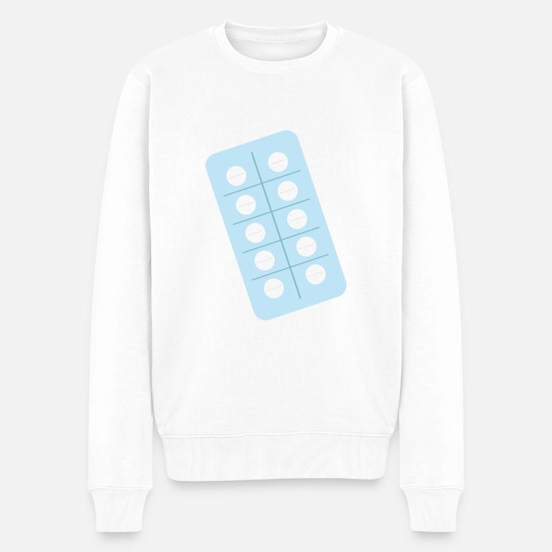Comprimés médicaments santé - Pull Premium bio Homme - blanc
