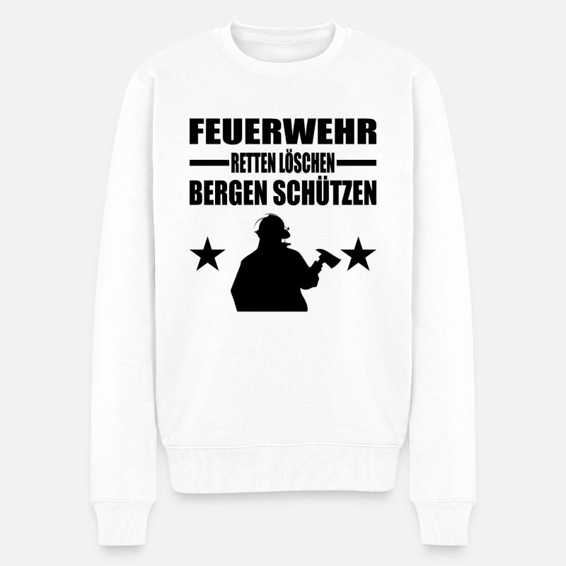 Feuerwehr - Männer Premium Bio Pullover - Weiß
