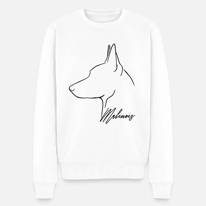 Belgian MALINOIS Chien chien Wilsigns - Pull Premium bio Homme - blanc