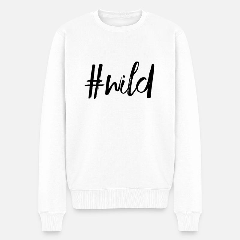 #wild - Männer Premium Bio Pullover - Weiß
