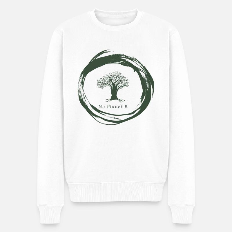 No Planet B - Umweltschutz - Männer Premium Bio Pullover - Weiß
