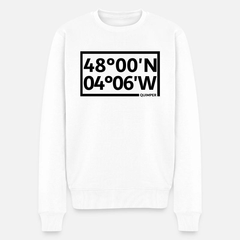 Coordonnées de Quimper - Pull Premium bio Homme - blanc