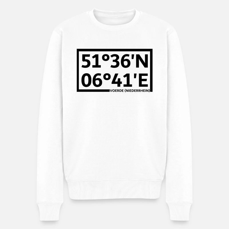 Coordonnées de Voerde (Bas-Rhin) - Pull Premium bio Homme - blanc